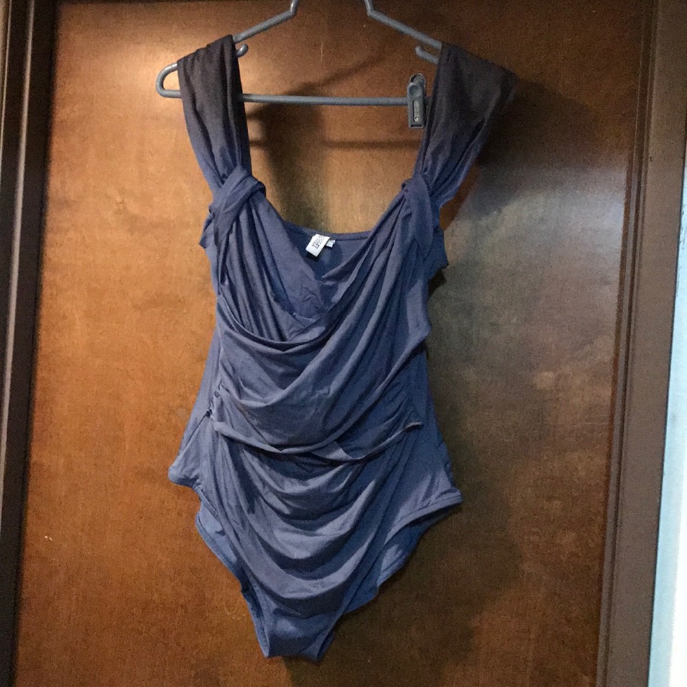 Badgley Mischka Size 12 Blue/Gray Swimsuit